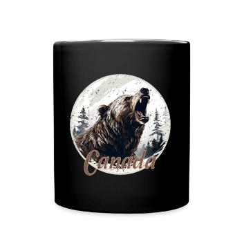 Style rétro Grizzly canadien - Mug uni - noir - Devant