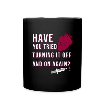 myocardial infarction open heart adenosine - Full Colour Mug - black - Front
