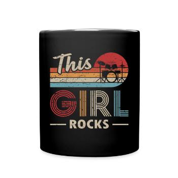 This Girl Rocks Drummer - Full Colour Mug - black - Front