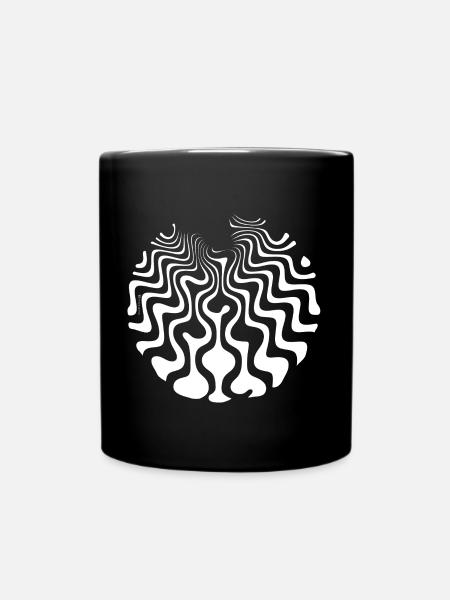 Vagues psychédéliques - Curvy Sixties Waves Water - Mug uni - noir