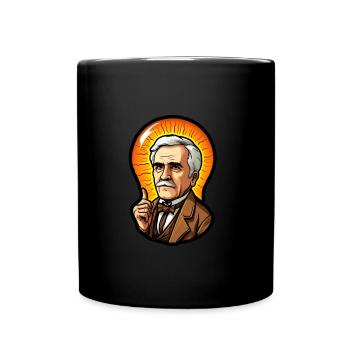 Eddison Light Bulb Physics Electrical Engineering - Full Colour Mug - black - Front