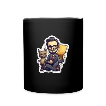 Schrödinger et son chat - Mug uni - noir - Devant