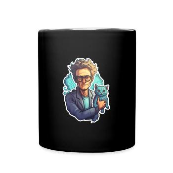 Schrödinger et son chat - Mug uni - noir - Devant