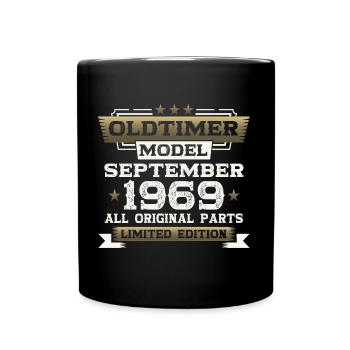 54. Geburtstag Oldtimer September Jahrgang 1969 - Tasse einfarbig - Schwarz - Vorne