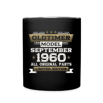 63ème anniversaire voiture classique septembre millésime 1960 - Mug uni - noir - Devant