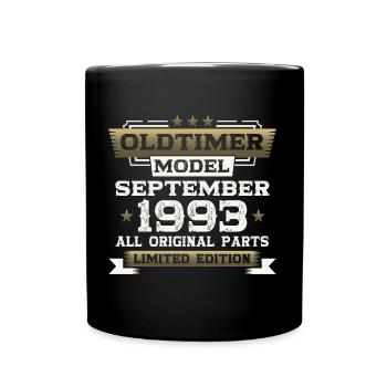30th birthday classic car September vintage 1993 - Full Colour Mug - black - Front