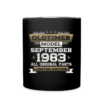 40th birthday classic car September vintage 1983 - Full Colour Mug - black - Front