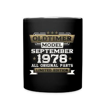 45th birthday classic car September vintage 1978 - Full Colour Mug - black - Front