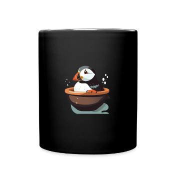 Macareux - Mug uni - noir - Devant