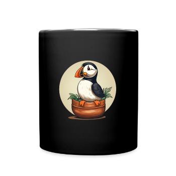 Papageientaucher - Tasse einfarbig - Schwarz - Vorne