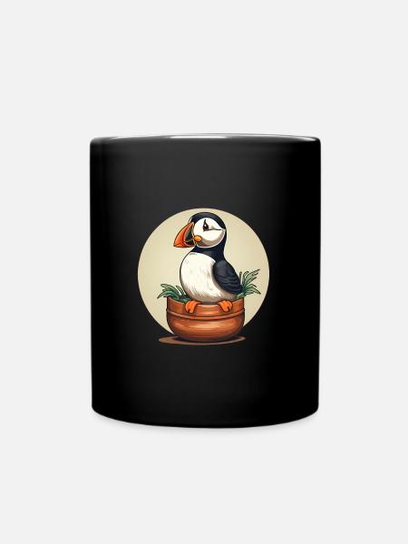Papageientaucher - Tasse einfarbig - Schwarz