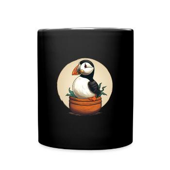 Papageientaucher - Tasse einfarbig - Schwarz - Vorne