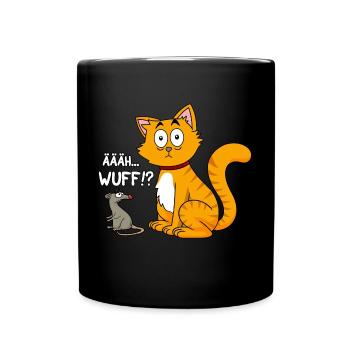 Ääh wuff - Tasse einfarbig - Schwarz - Vorne