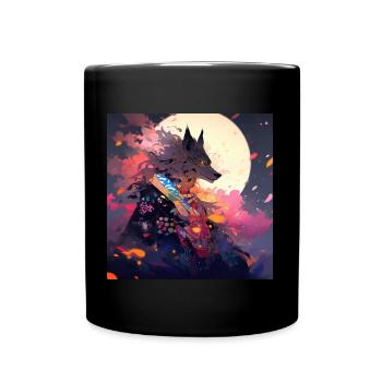 fire wolf - Tasse einfarbig - Schwarz - Vorne