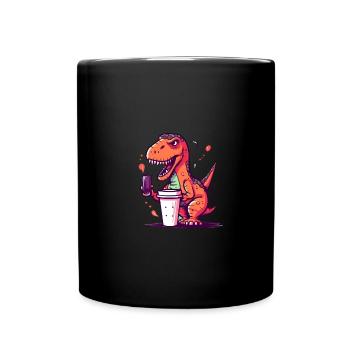 Dino Café Matin Grouch Dinosaure - Mug uni - noir - Devant