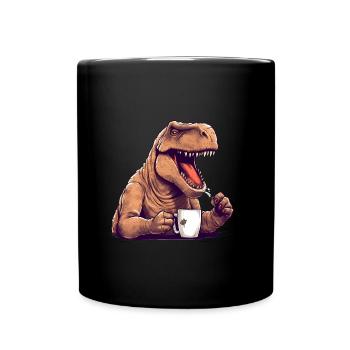 Dino Café Matin Grouch Dinosaure - Mug uni - noir - Devant