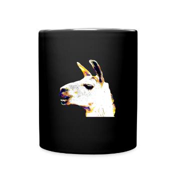 Tête de Lama - Mug uni - noir - Devant