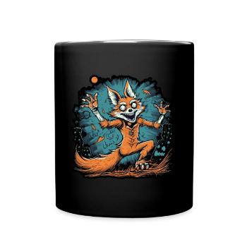 Halloween Fox Skeleton - Full Colour Mug - black - Front