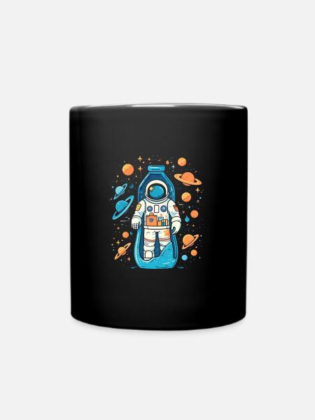 Astronaut Milchstrasse - Tasse einfarbig - Schwarz