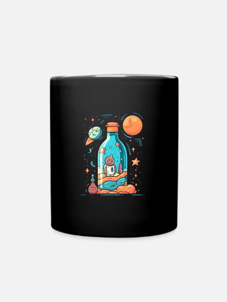 Astronaut Milchstrasse - Tasse einfarbig - Schwarz