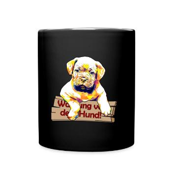 Avertissement sur le chien - Chiot mignon - Mug uni - noir - Devant