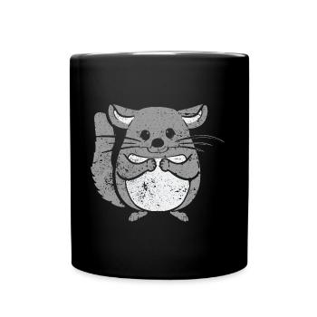 Chinchilla Süss Haustier - Tasse einfarbig - Schwarz - Vorne