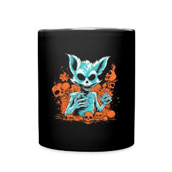 Halloween Fox Skeleton - Full Colour Mug - black - Front