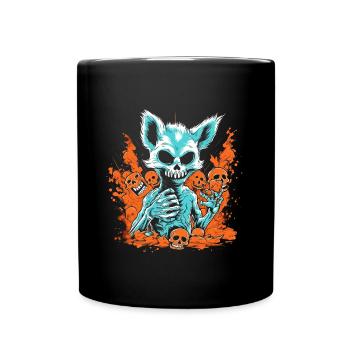 Halloween Fox Skeleton - Full Colour Mug - black - Front