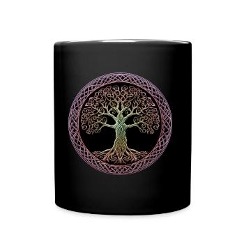 Yggdrasil, arbre de vie, symbole celtique - Mug uni - noir - Devant