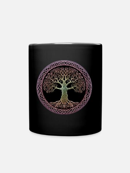 Yggdrasil, arbre de vie, symbole celtique - Mug uni - noir