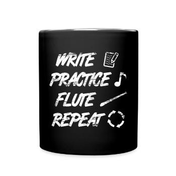 Citation Flûtiste - Mug uni - noir - Devant
