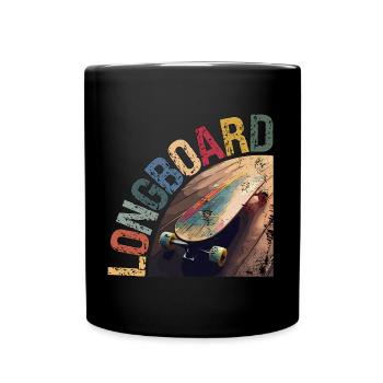 Longboard Vintage Longboarder Geschenk sk8 Skater - Tasse einfarbig - Schwarz - Vorne