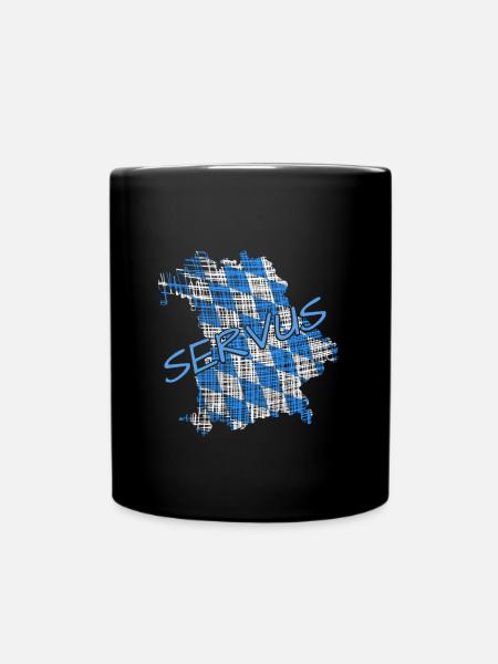 Servus Bayern - Tasse einfarbig - Schwarz