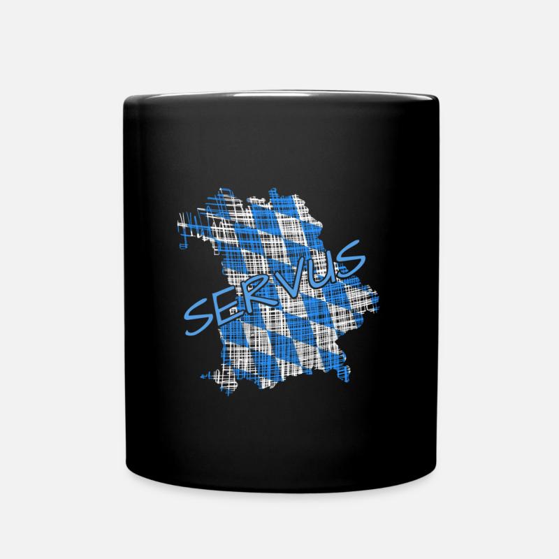 Servus Bayern - Tasse einfarbig - Schwarz