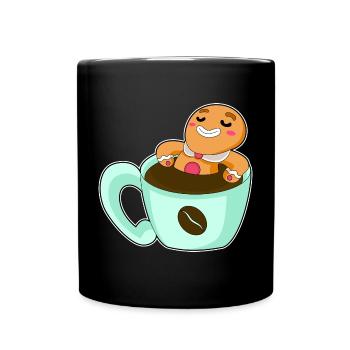 Gingerbread Man Café de Noël - Mug uni - noir - Devant