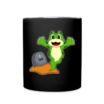 Frosch Halloween Grabstein - Tasse einfarbig - Schwarz - Vorne