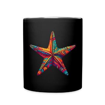 Seestern - Tasse einfarbig - Schwarz - Vorne