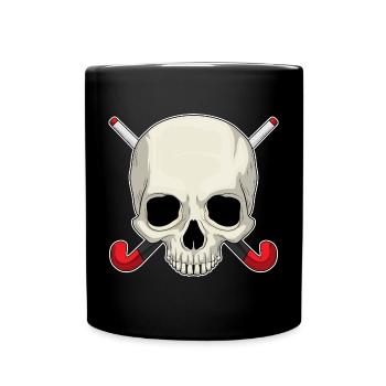 Croûte de hockey sur gazon en forme de crâne - Mug uni - noir - Devant