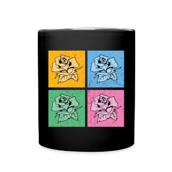 Jardin botanique Cadeau floral Pop Art Roses - Mug uni - noir - Devant