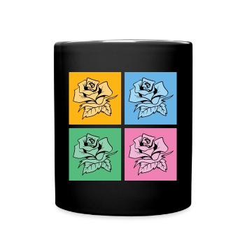 Nature Fleurs Jardinier Cadeau Pop Art Roses - Mug uni - noir - Devant