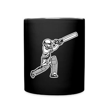 Kleiner Cricket Spieler - Tasse einfarbig - Schwarz - Vorne
