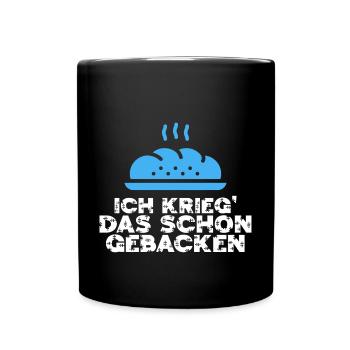Ich krieg das schon gebacken, Hellblau - Tasse einfarbig - Schwarz - Vorne