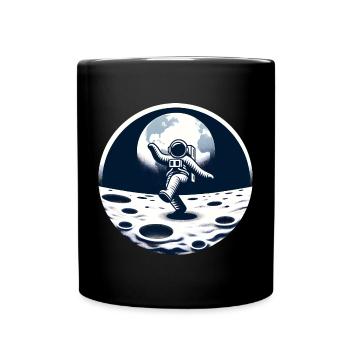 Astronaute dansant sur la lune - Mug uni - noir - Devant