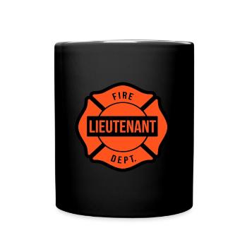 Feuerwehrleutnant - Tasse einfarbig - Schwarz - Vorne