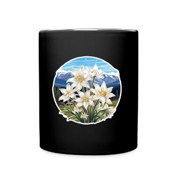 Edelweiss Flower Plant Mountains - Full Colour Mug - black - Front