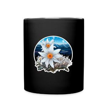 Edelweiss Flower Plant Mountains - Full Colour Mug - black - Front