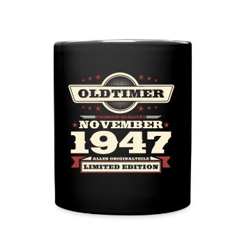 76e anniversaire Vintage Novembre Millésime 1947 - Mug uni - noir - Devant