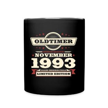 30th Birthday Vintage November Vintage 1993 - Full Colour Mug - black - Front