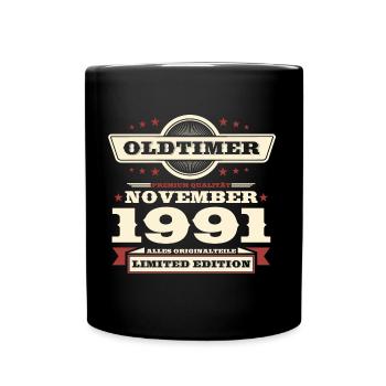 32e anniversaire voiture classique novembre vintage 1991 - Mug uni - noir - Devant