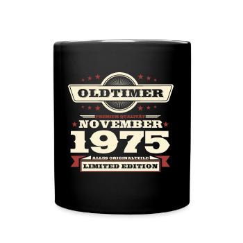 48th Birthday Vintage November Vintage 1975 - Full Colour Mug - black - Front